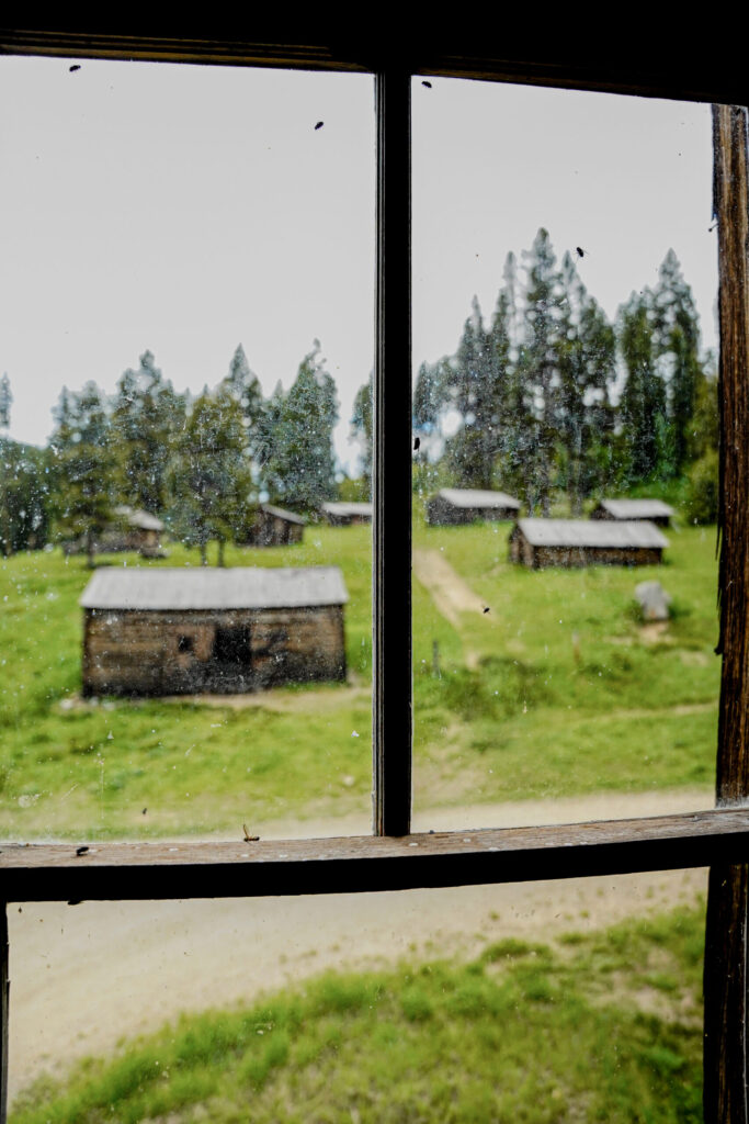 View of Garnet Ghost Town from window